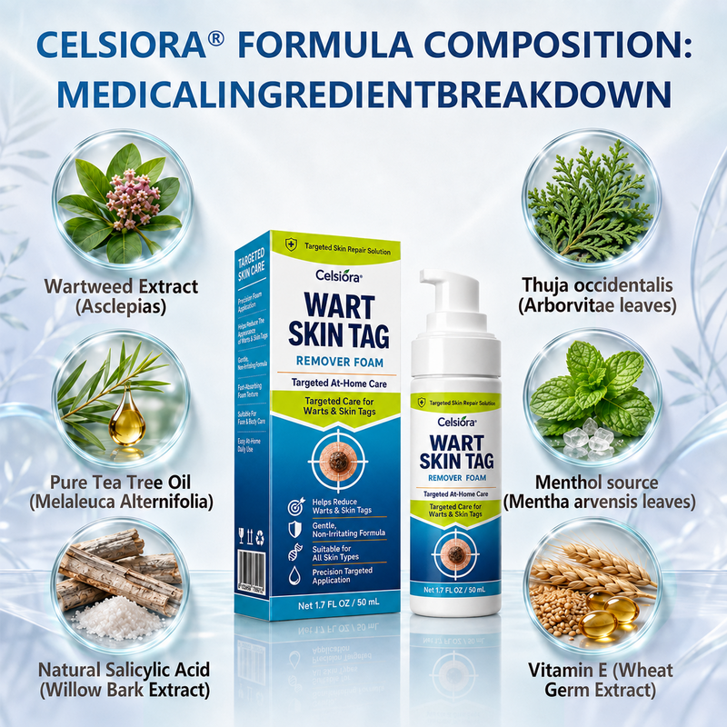 🇦🇺🌿🌿Celsiora® 7 Day Wart & Skin Tag Remover Foam (Targeted Solution for Warts, Skin Tags & Uneven Skin Texture)