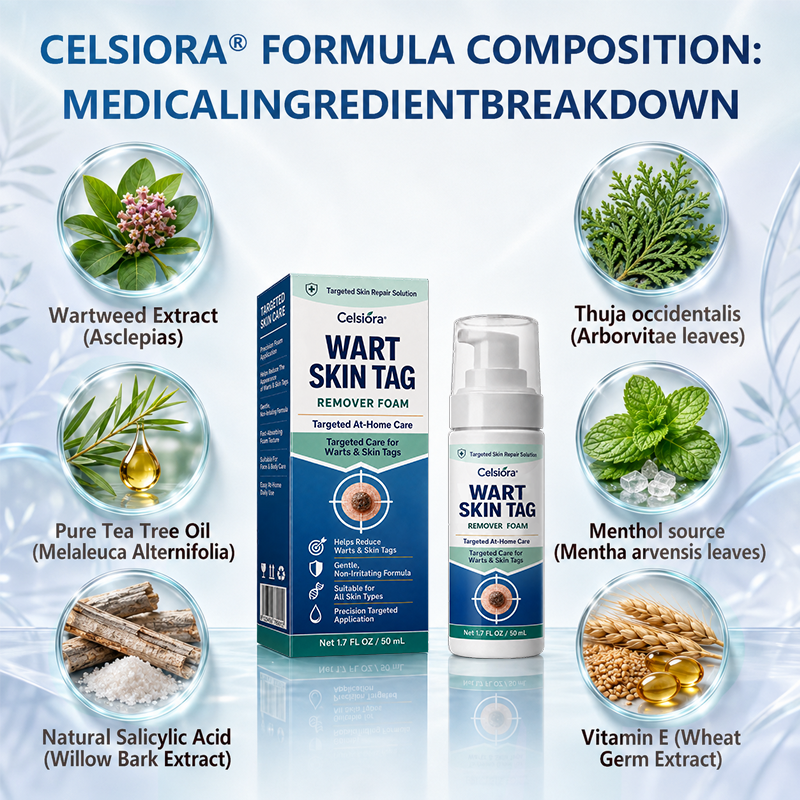 🇦🇺✨🌿Celsiora® 7 Day Wart & Skin Tag Remover Foam (Targeted Solution for Warts, Skin Tags & Uneven Skin Texture)