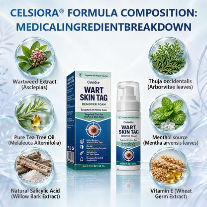 🇦🇺✨🌿Celsiora® 7 Day Wart & Skin Tag Remover Foam (Targeted Solution for Warts, Skin Tags & Uneven Skin Texture)