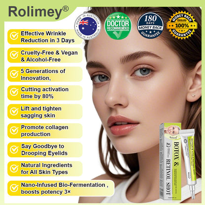 ❤️ ✨Made and shipped from Australia 💫Rolimey® Botox & Vita-A Retinol Shot Wrinkle-Lift Tightening cream - Last Day Promotion 50% OFF