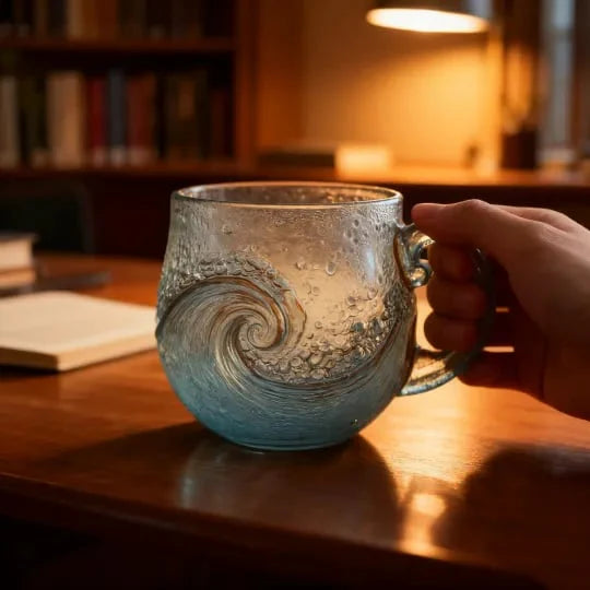 🎄🔥Christmas Best Gifts🔥 Unique Handcrafted Sea Glass Ocean Wave Mug🎁Free Gifts