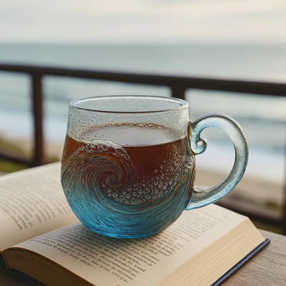 🎄🔥Christmas Best Gifts🔥 Unique Handcrafted Sea Glass Ocean Wave Mug🎁Free Gifts