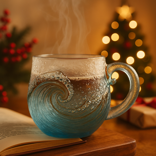 🎄🔥Christmas Best Gifts🔥 Unique Handcrafted Sea Glass Ocean Wave Mug🎁Free Gifts
