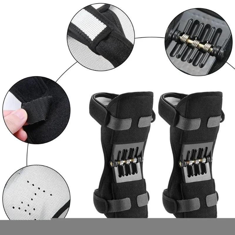 1pc Knee Protection Booster Power Support Knee Pads Powerful Rebound Spring Force Sports Reduces Soreness Cold Leg Protection