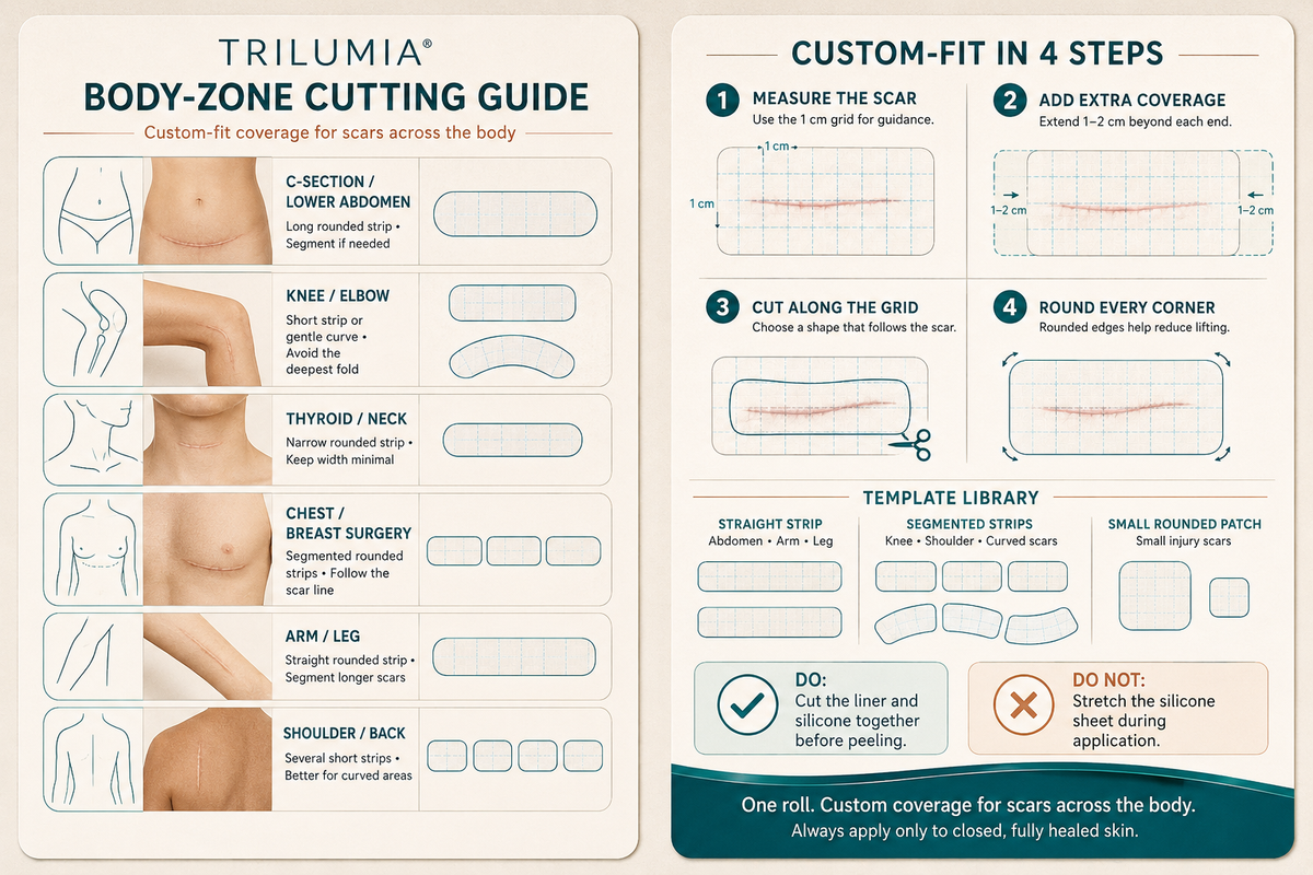 🇦🇺🎁🧚TRILUMIA® SILICONE SCAR THERAPY ROLL Help Soften, Flatten & Improve the Appearance of Raised Scars