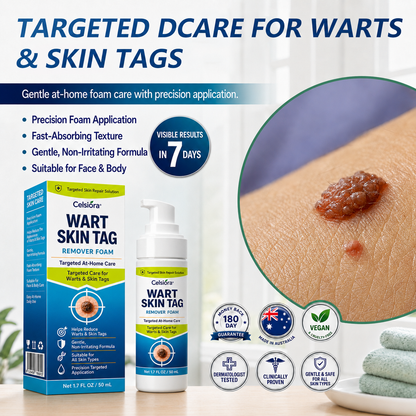 🇦🇺🌿🌿Celsiora® 7 Day Wart & Skin Tag Remover Foam (Targeted Solution for Warts, Skin Tags & Uneven Skin Texture)